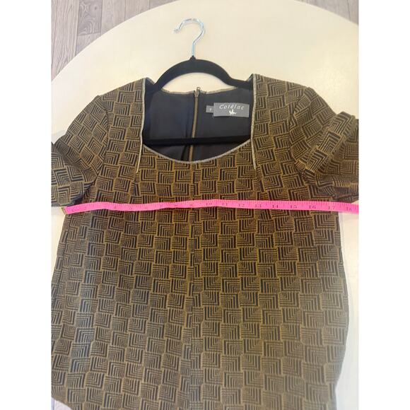 Cotelac France Shift Dress Gold and Black Size S Designer - Picture 5 of 12